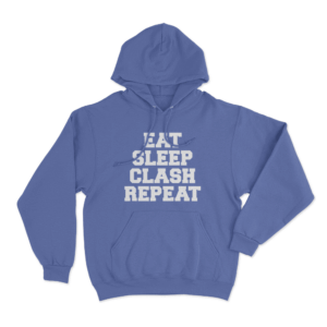 Eat Sleep Clash Repeat Hoodie Blue