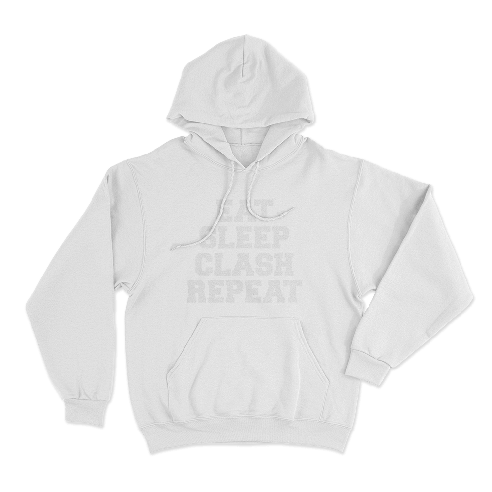 Eat Sleep Clash Repeat Hoodie White Eat Sleep Clash Repeat Hoodie White